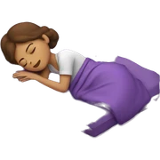 Brown haired woman sleeping on purple pillow sticker