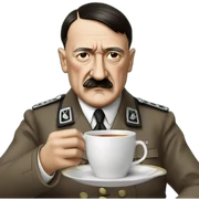 adolf hitler enjoying tea sticker