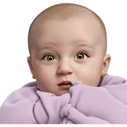 realistic bald girl with earrings sticker