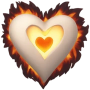 Fire heart sticker