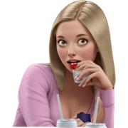 blonde girl enjoying a drink sticker