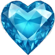 Diamond blue heart  sticker
