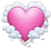 Pink heart with clouds sticker