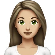 green eyed brown hair white girl emoji sticker