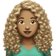 light skin girl long curly brown hair with freckles  sticker