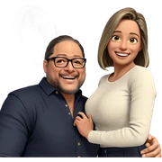 happy couple with smiles sticker