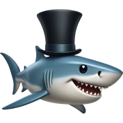 Shark with a top hat sticker