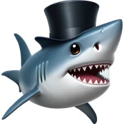 Shark with a top hat sticker