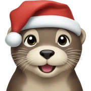 Otter christmas sticker