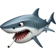 Shark smoking sticker