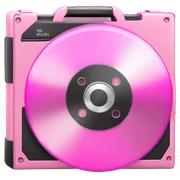 Realistic pink CD case sticker