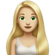 blonde girls with long hair, green eyes,  sticker