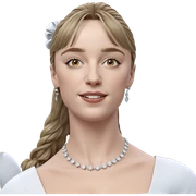 smiling girl in white dress sticker