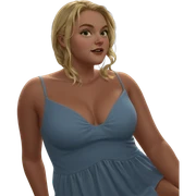 blonde girl in light dress sticker