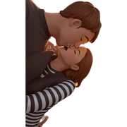 couple kissing at sunset sticker