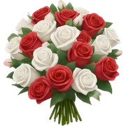 Bouquet of pink, white and red roses sticker