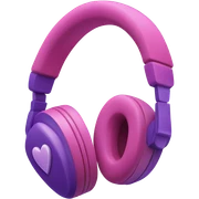 headphones in the shape of a heart sticker