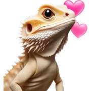 Bearded dragon with pink hearts sticker