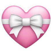 Pink heart with white bow sticker