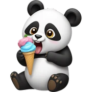 Panda eating ice cream sticker