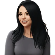smiling girl with long black hair sticker