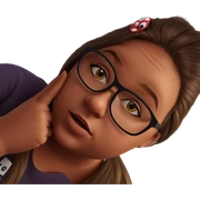 girl with glasses portrait sticker