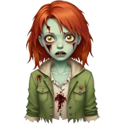 redhead zombie girl sticker