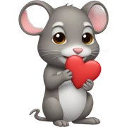Ratita con corazones sticker