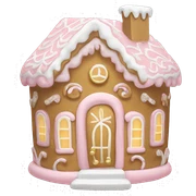 light pink and gold and white gingerbread house sticker