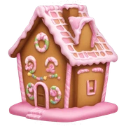 A pink gingerbread house sticker