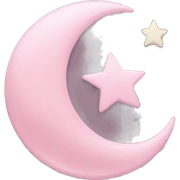 Light pink crescent with light pink moon and star  sticker