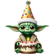 Yoda birthday sticker