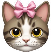 Cat with a bow  sticker
