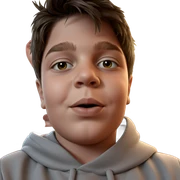boy under chandelier indoors sticker