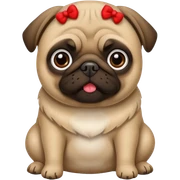 Crea un Pug con un huesito sticker
