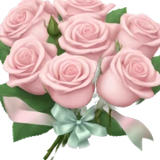 Pastel Pink roses bouquet with bow sticker