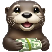otters with money sticker