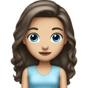 Brunette blue eyed girl sticker