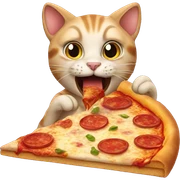 Cat eating pizza sticker