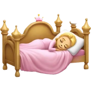 white Sleeping princess in pink bed  sticker