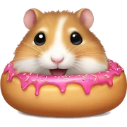 Hamster eating donut sticker