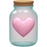 pastel pink heart inside a glass jar sticker