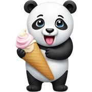 Panda eating ice cream sticker