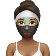 Lady with face mask spa beauty full face relaxing sticker