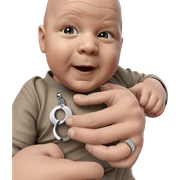 bald man wearing a ring sticker