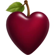 burgundy heart shaped cherries  sticker
