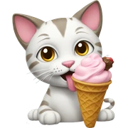 Cat eating ice cream sticker