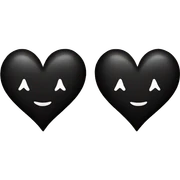 Two black hearts  sticker