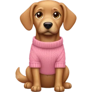 Dog brown blonde wearing pink sweater  sticker
