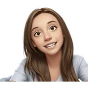 smiling girl with long brown hair sticker
